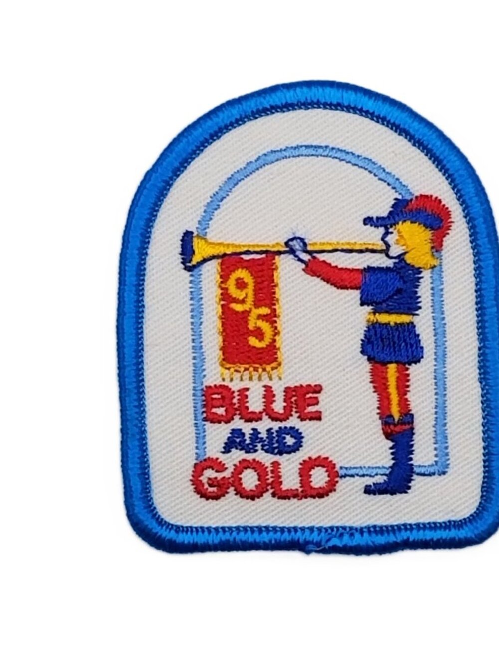 Vintage Cub Scout Blue and Gold Banquet Patch BSA Bugle Player NOS